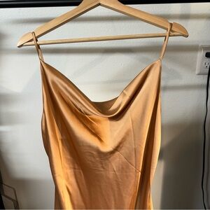 Petal and Pup Gold Satin Dress